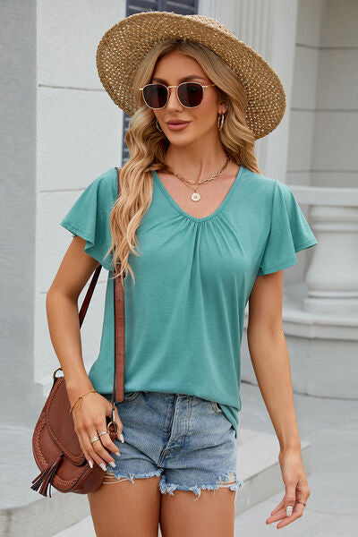Load image into Gallery viewer, V-Neck Short Sleeve T-Shirt
