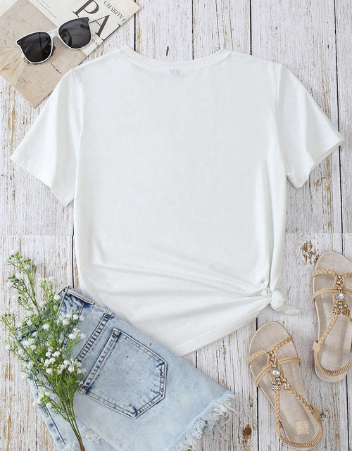 Load image into Gallery viewer, Heart Round Neck Short Sleeve T-Shirt

