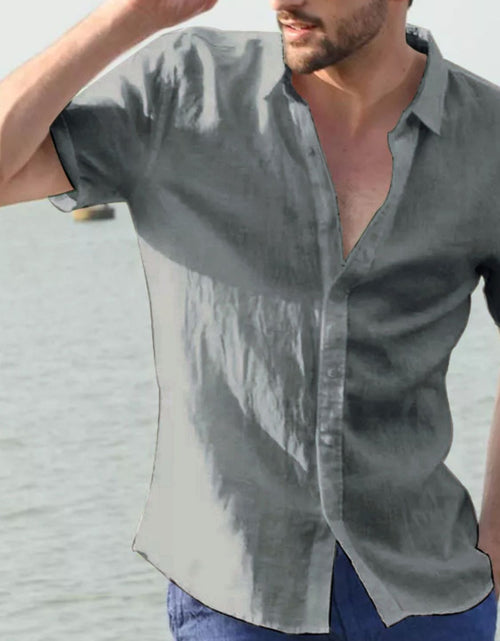 Load image into Gallery viewer, Men's Full Size Button Down Short Sleeve Shirt Plus Size
