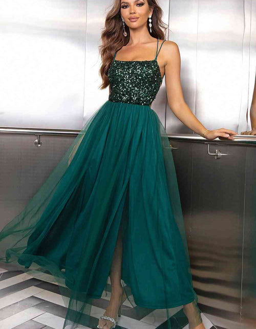 Load image into Gallery viewer, Lace-Up Backless Mesh Dress
