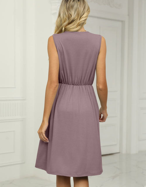 Load image into Gallery viewer, Contrast V-Neck Sleeveless Dress
