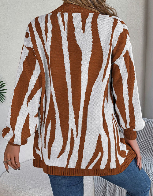 Load image into Gallery viewer, Open Front Animal Print Cardigan
