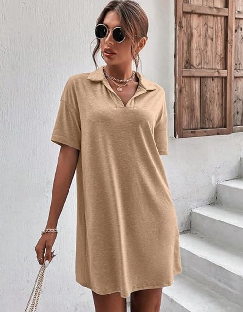 Load image into Gallery viewer, Johnny Collar Short Sleeve Polo Dress
