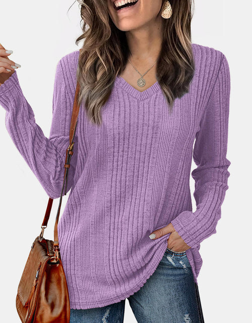 Load image into Gallery viewer, V-Neck Long Sleeve T-Shirt
