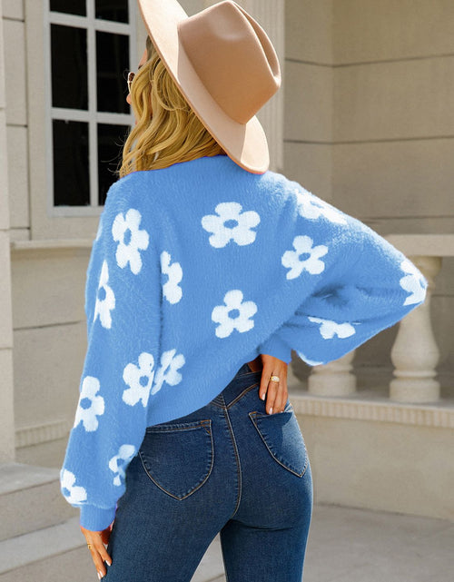 Load image into Gallery viewer, Angel Wings Flower Open Front Long Sleeve Cardigan
