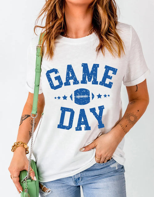 Load image into Gallery viewer, GAME DAY Round Neck Short Sleeve T-Shirt

