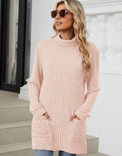 Load image into Gallery viewer, Ribbed Mock Neck Long Sleeve T-Shirt
