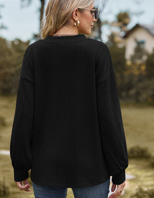 Load image into Gallery viewer, Textured V-Neck Dropped Shoulder T-Shirt
