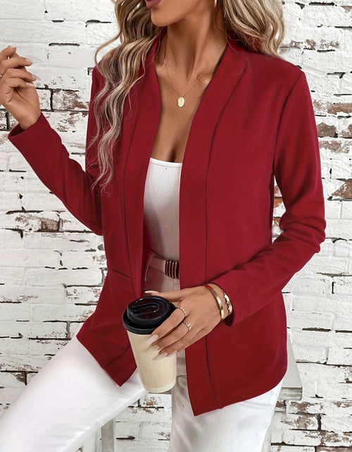Load image into Gallery viewer, Solid Color Open Front Long Sleeve Cardigan
