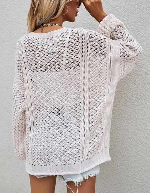 Load image into Gallery viewer, Openwork Button Front Cardigan

