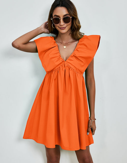 Load image into Gallery viewer, V-Neck Cap Sleeve Mini Dress
