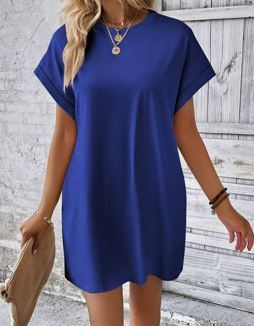 Load image into Gallery viewer, Round Neck Short Sleeve Mini Dress
