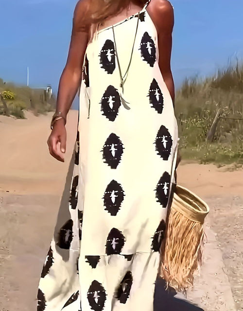 Load image into Gallery viewer, Printed Single Shoulder Maxi Dress
