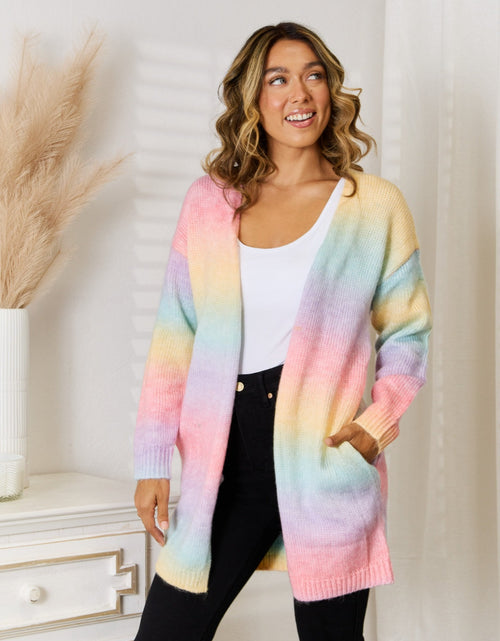 Load image into Gallery viewer, Angel Wings Full Size Gradient Open Front Cardigan
