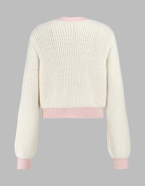 Load image into Gallery viewer, Contrast Trim Button Up Dropped Shoulder Cardigan
