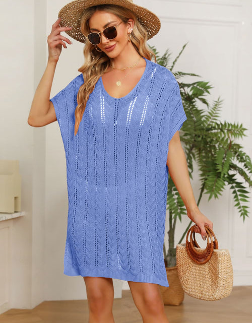 Load image into Gallery viewer, Openwork Side Slit Knit Dress
