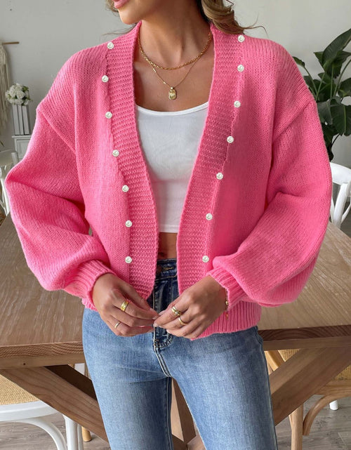 Load image into Gallery viewer, Pearl Open Front Long Sleeve Cardigan
