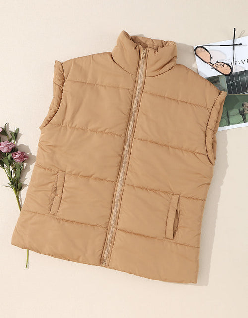 Load image into Gallery viewer, Zip Up Vest Coat with Pockets
