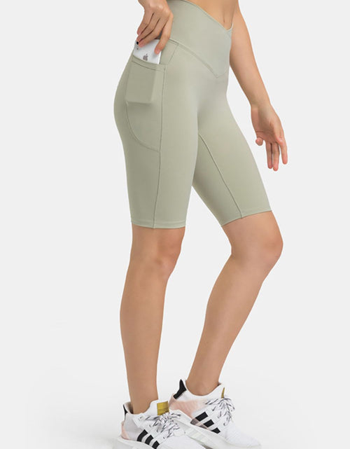 Load image into Gallery viewer, Millennia High Waist Biker Shorts with Pockets
