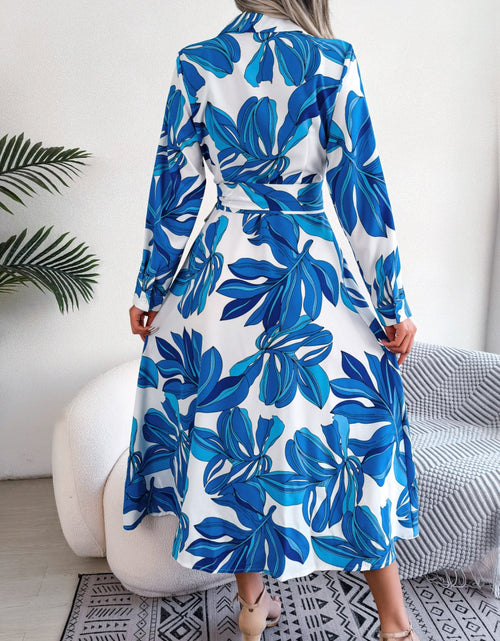 Load image into Gallery viewer, Tied Button Up Long Sleeve Dress by BlakWardrob
