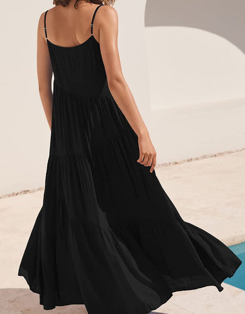 Load image into Gallery viewer, Full Size Ruched Tiered Spaghetti Strap Dress
