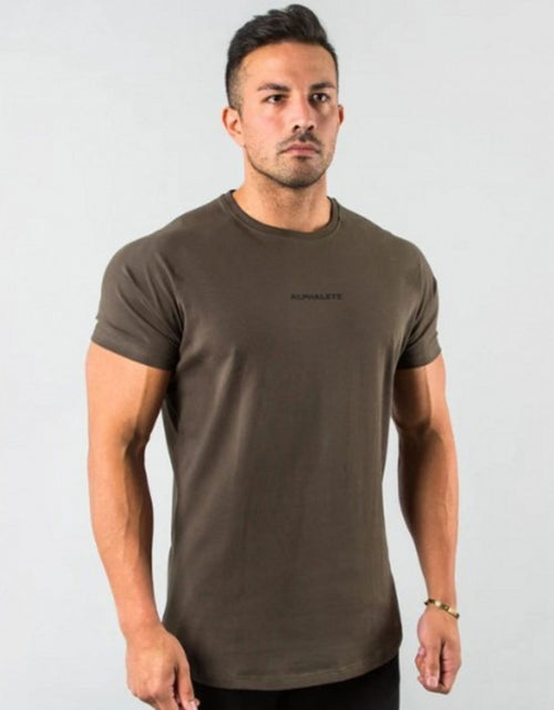 Load image into Gallery viewer, Men's Plus Size Letter Round Neck Short Sleeve T-Shirt
