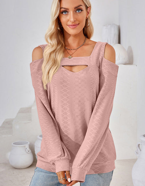 Load image into Gallery viewer, Cutout Square Neck Cold Shoulder T-Shirt
