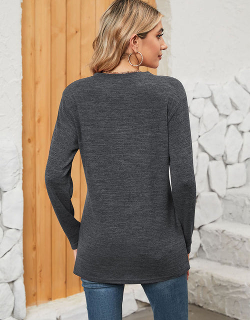 Load image into Gallery viewer, Notched Neck Long Sleeve T-Shirt
