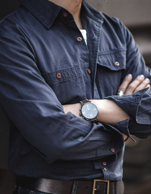 Load image into Gallery viewer, Men's Button Down Long Sleeve Shirt with Chest Pockets
