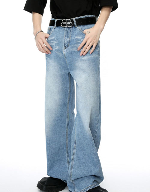 Load image into Gallery viewer, Mid Rise Wide Leg Men's Jeans with Pockets
