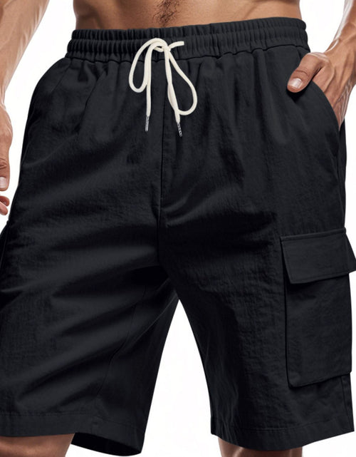 Load image into Gallery viewer, Men's Full Size Drawstring Shorts with Cargo Pockets Plus Size

