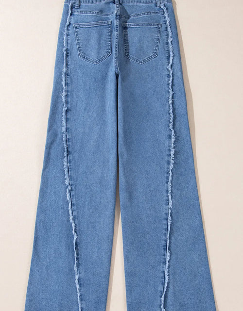 Load image into Gallery viewer, Raw Hem Wide Leg Jeans with Pockets
