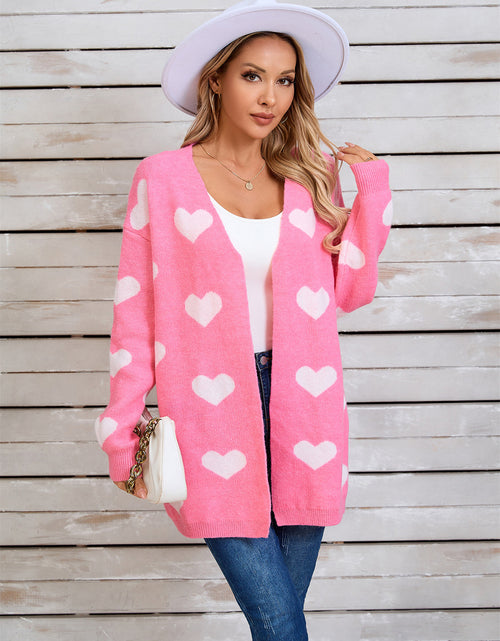 Load image into Gallery viewer, Angel Wings Heart Open Front Long Sleeve Cardigan
