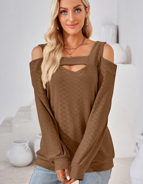 Load image into Gallery viewer, Cutout Square Neck Cold Shoulder T-Shirt
