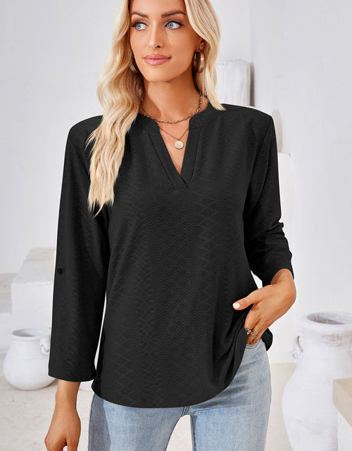 Load image into Gallery viewer, Notched Roll-Tab Sleeve T-Shirt
