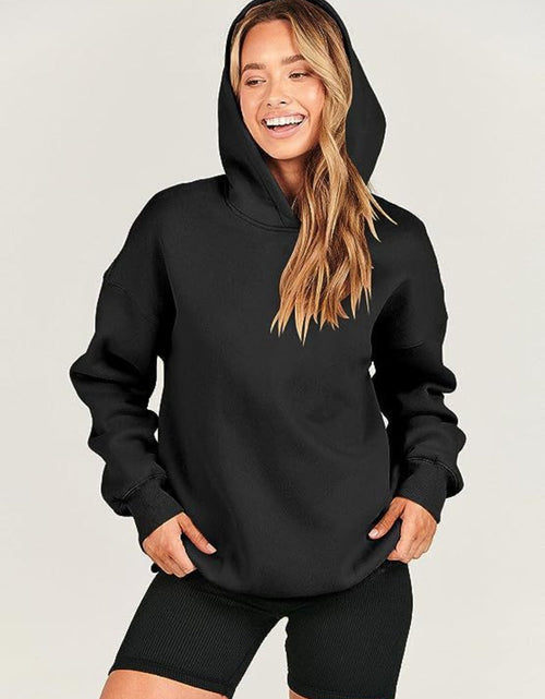 Load image into Gallery viewer, Dropped Shoulder Long Sleeve Hoodie
