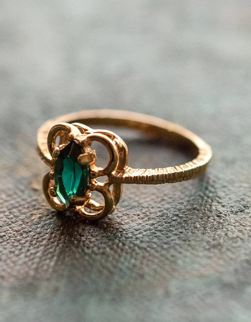 Load image into Gallery viewer, Vintage Jewelry Marquise Cut Jet Black Crystal Cocktail Ring in 18k White Gold Electroplate by PVD Vintage Jewelry
