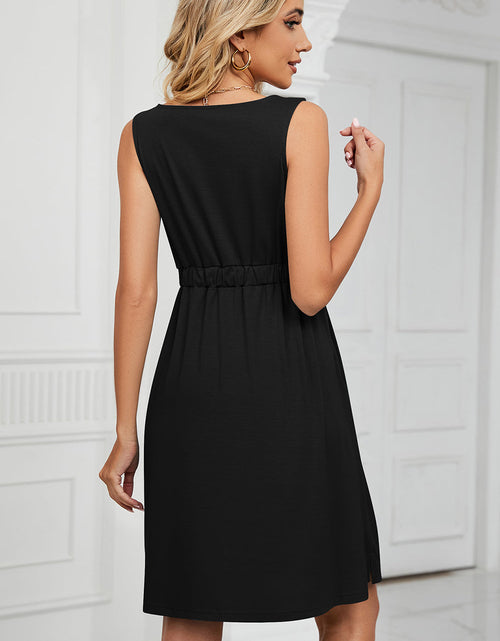 Load image into Gallery viewer, Buttoned Wide Strap Mini Dress
