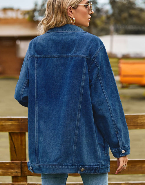 Load image into Gallery viewer, Buttoned Collared Neck Denim Jacket with Pockets
