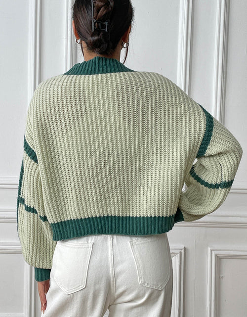 Load image into Gallery viewer, Contrast Open Front Long Sleeve Cardigan
