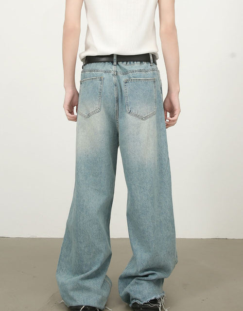 Load image into Gallery viewer, Men's Raw Hem Distressed Jeans
