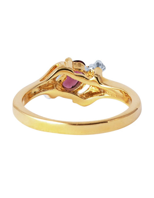 Load image into Gallery viewer, Vintage Ring Sapphire &amp; Clear Austrian Crystals 18k White Gold Electroplated September Birthstone by PVD Vintage Jewelry
