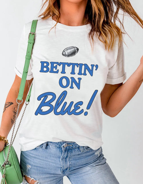 Load image into Gallery viewer, Letter Graphic Round Neck Short Sleeve T-Shirt
