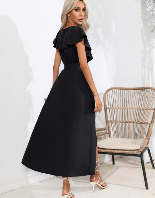 Load image into Gallery viewer, Ruffled Tied V-Neck Midi Dress
