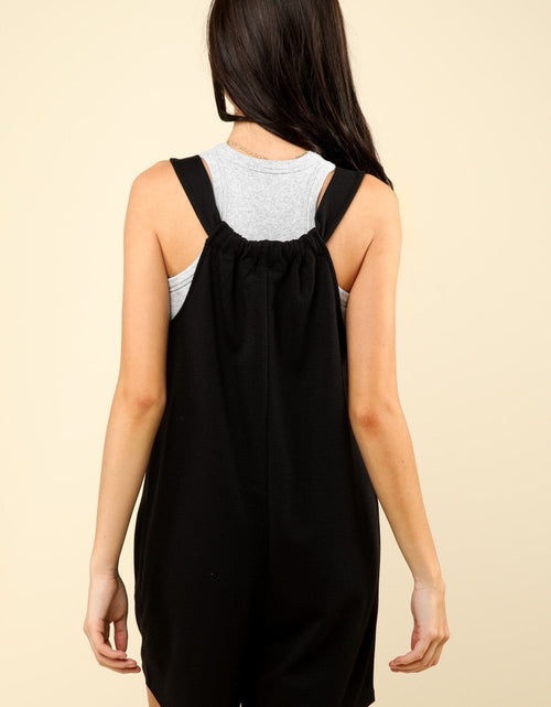 Load image into Gallery viewer, VERY J Tie Shoulder Front Pocket Romper

