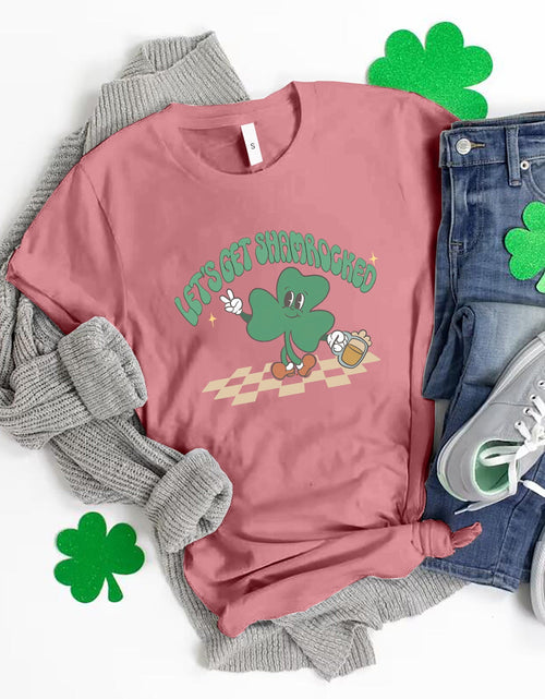 Load image into Gallery viewer, LET'S GET SHAMROCKED Round Neck T-Shirt
