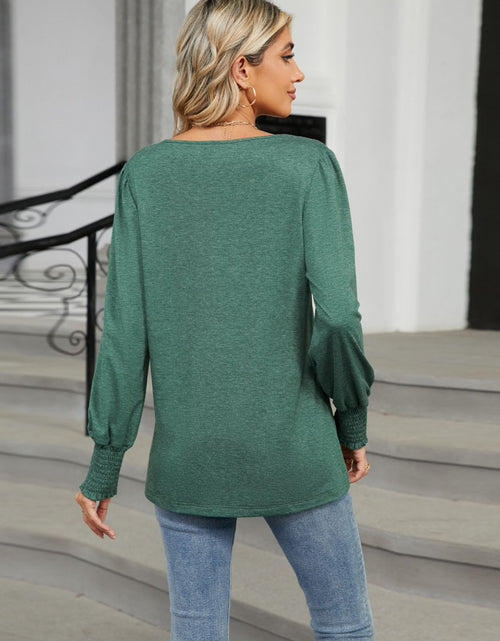 Load image into Gallery viewer, V-Neck Lantern Sleeve T-Shirt
