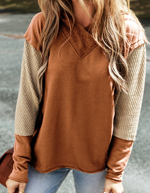 Load image into Gallery viewer, Color Block Dropped Shoulder Hoodie
