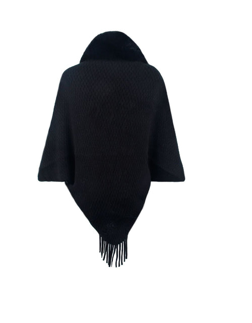 Load image into Gallery viewer, Open Front Fringe Hem Poncho
