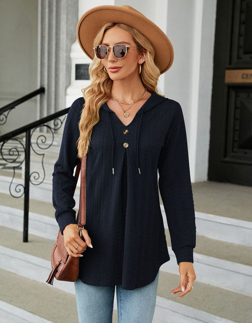 Load image into Gallery viewer, Long Sleeve Hooded Blouse
